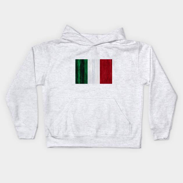 Flag of Italy - Wood Kids Hoodie by DrPen